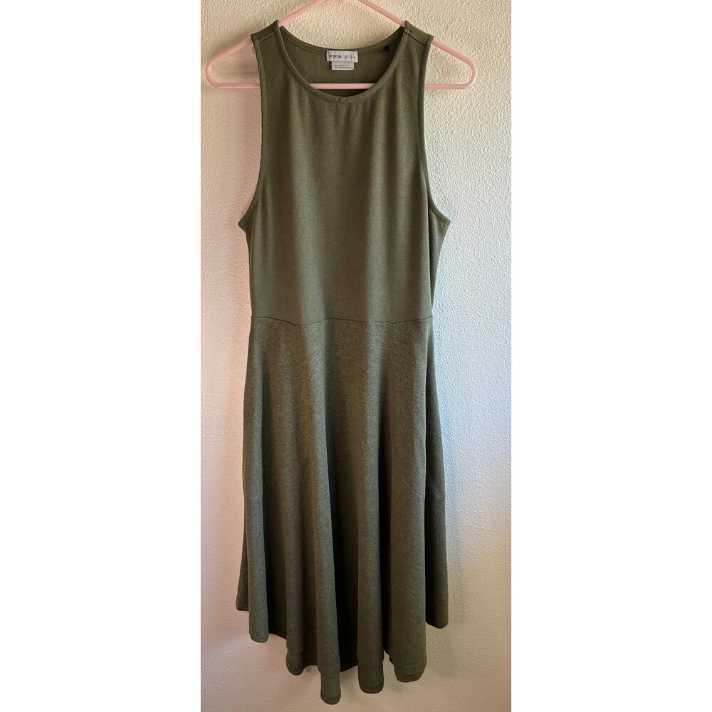 PRANA | Olive Green Cozy Up Bayjour Dress Fit and Flare Sleeveless | Large